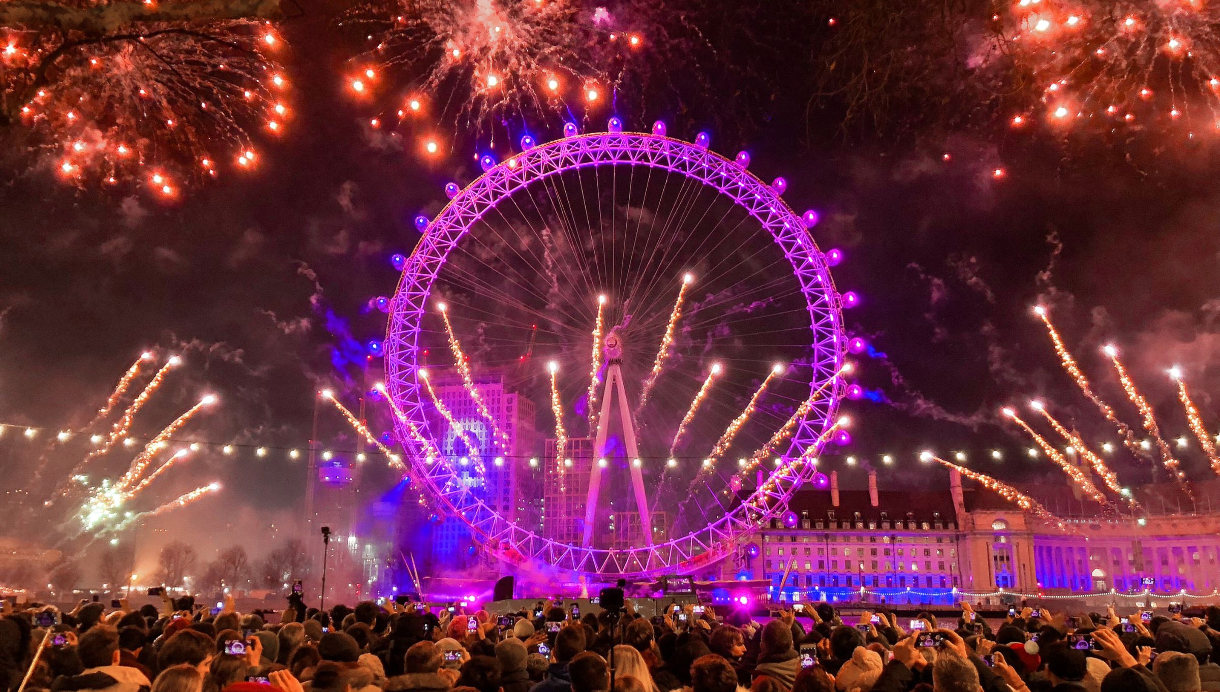I fuochi d'artificio di Capodanno a Londra