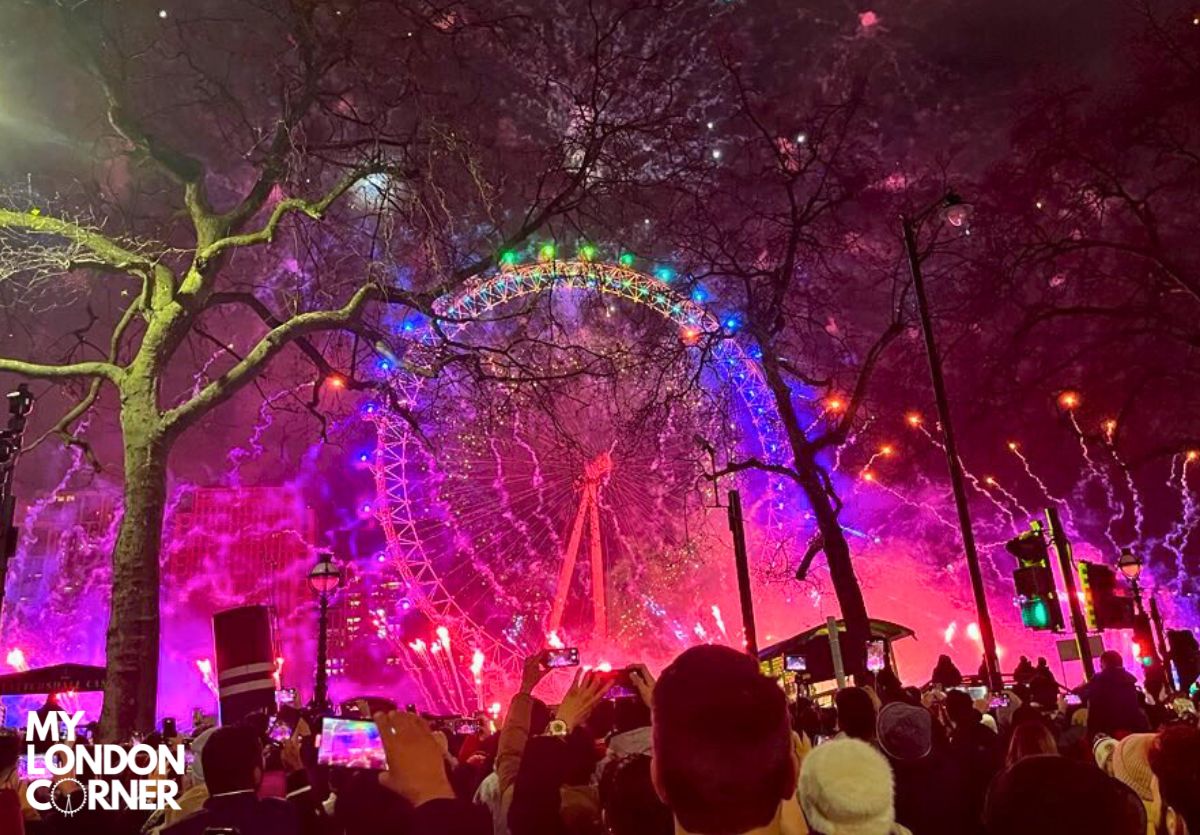 Fuochi d’artificio sul London Eye a Capodanno